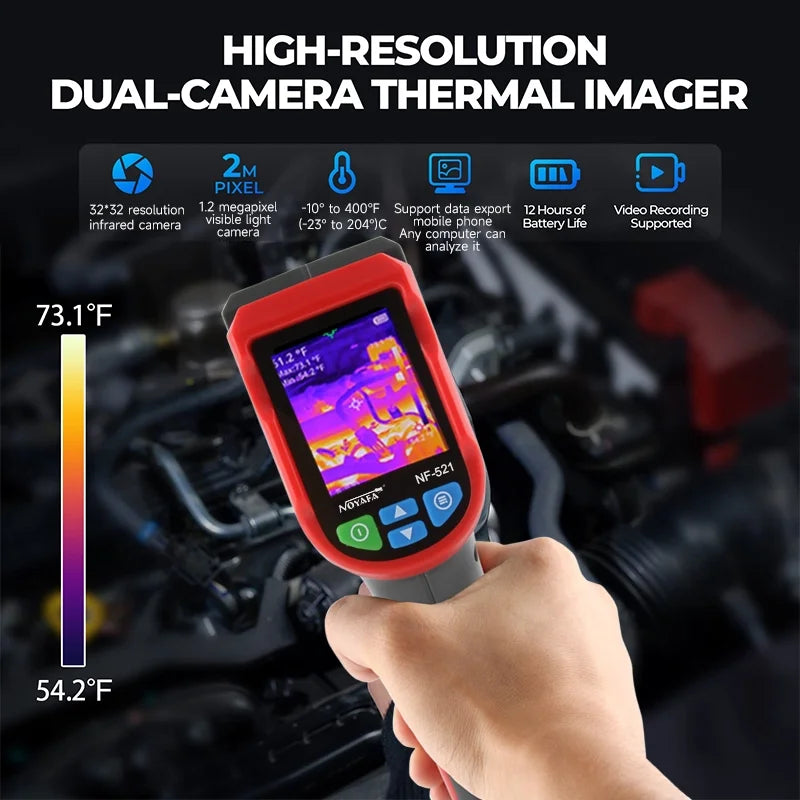 NOYAFA NF-521 Infrared Thermal Camera Industrial Thermal Imaging High Resolution Pixel Handheld Temperature Imaging Imager Used in Various Fields with 2.4 TFT LCD Display