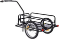 Foldable Bike Cargo Trailer, 80lbs Capacity, 16′′ Wheels, Black, with Hitch