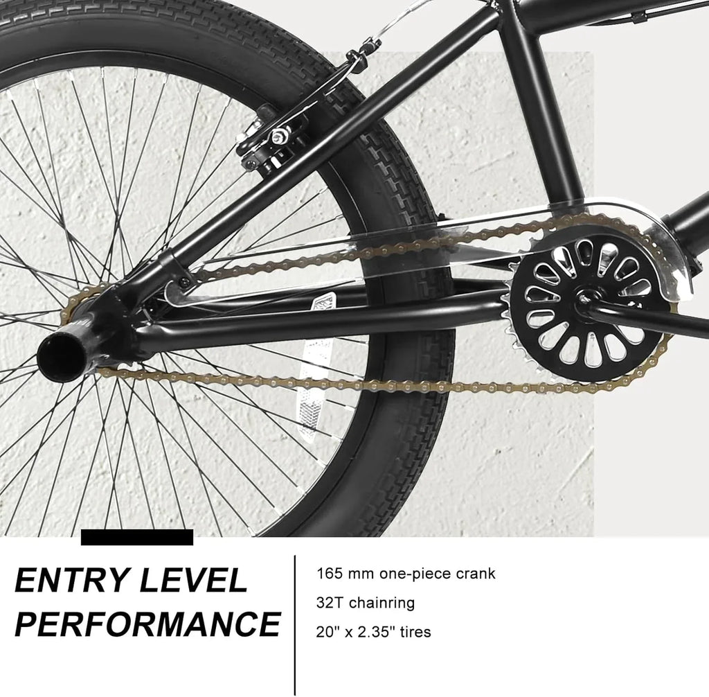 WEIZE Freestyle BMX Bicycle 20 Inch Stunt Bike for Kids and Adults Men and Women High Strength Steel Frame 360 Degree Rotor Freestyle