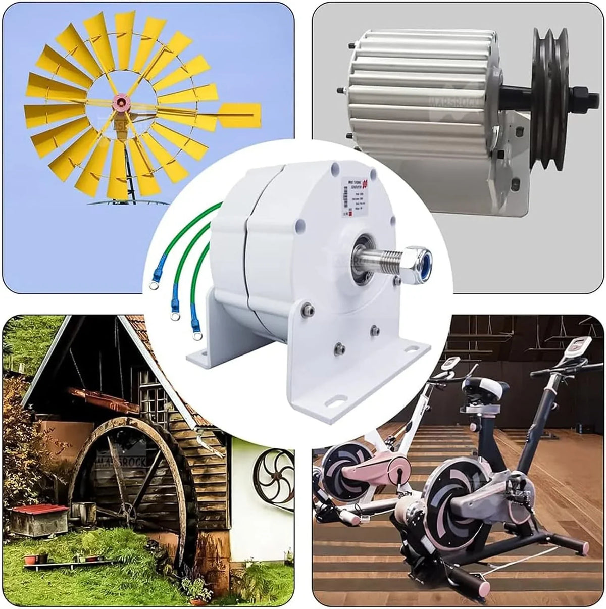12000W Low RPM Permanent Magnet Generator 12V 24V 48V 120V 220V, Free Energy Gearless Permanent Magnet Generator Motor DIY for Wind Turbine Water Turbine,12V
