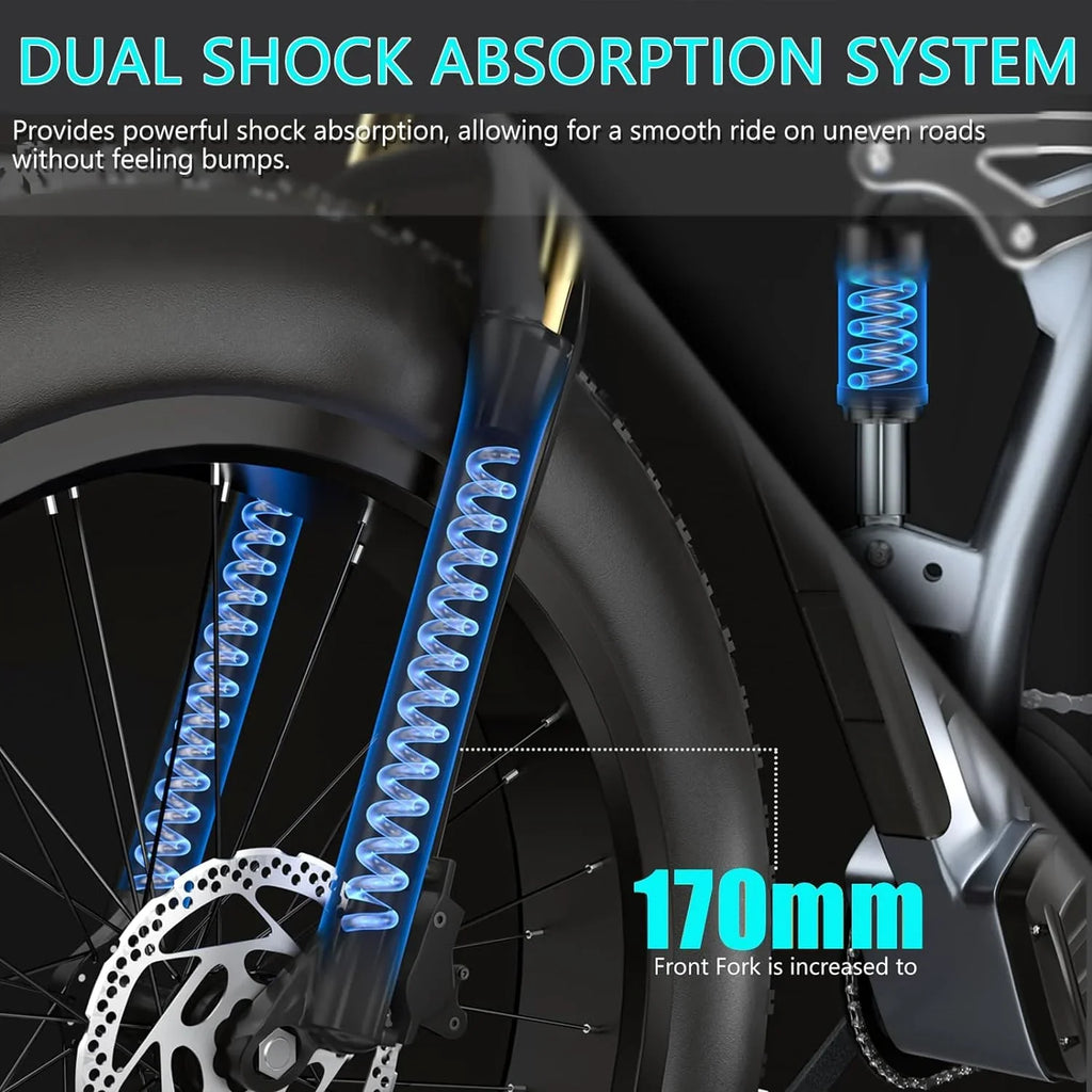 Electric Bike for Adults 26'', 1000W E - Mountain Bike 48V 30/20ah UL2849 Removable Battery, Fat Tire Ebike up to