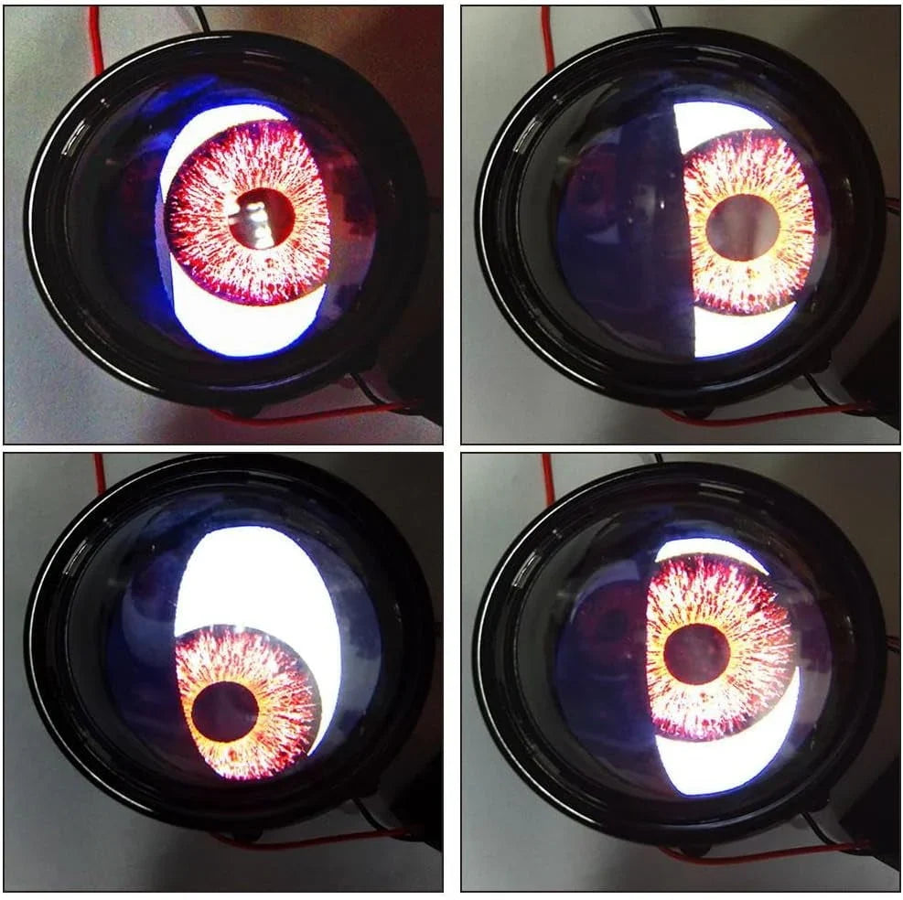 LED Demon Eyes Demon Eyes headlights, Dynamic Demon Eyes car headlights, adjustable eye pattern, mini projector lens light controlled by phone, suitable for any car