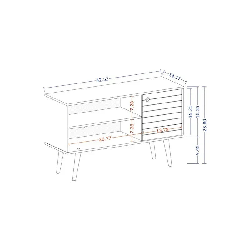 Mid-Century Modern Liberty Dual-Shelf TV Console