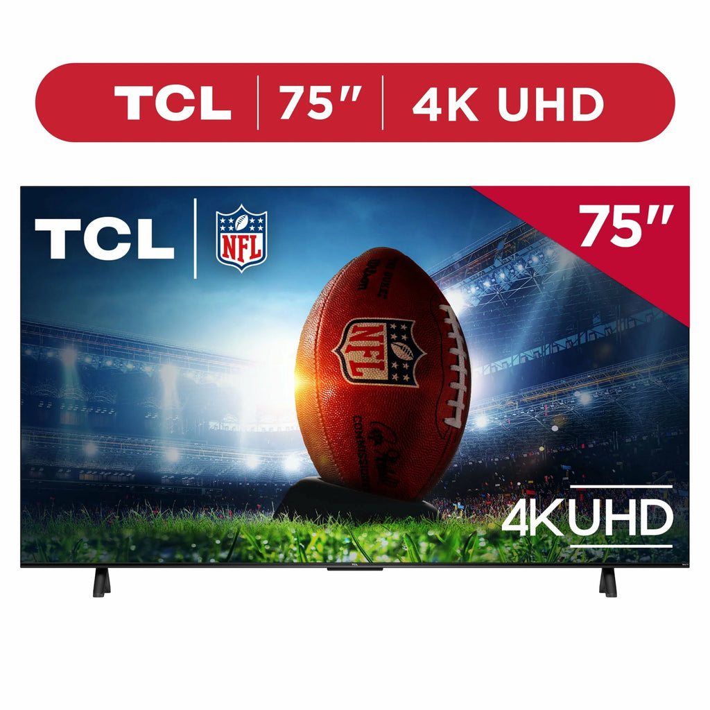 TCL 75′′ 4-Series 4K UHD HDR Smart TV with Roku, Voice Control, AirPlay, & Customizable Home Screen