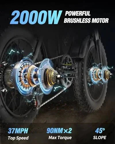 Bopzin Dual Motor Electric Bike Q20PRO-2000W 52V 40Ah