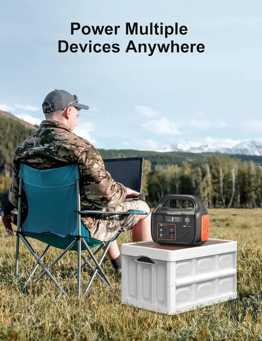 GreenOE Portable Power Station 1000W 1024Wh Solar Powered Generator with 100W Solar Panel, Camping Power Bank for Outdoors Travel Hunting Home Lithium Battery Backup