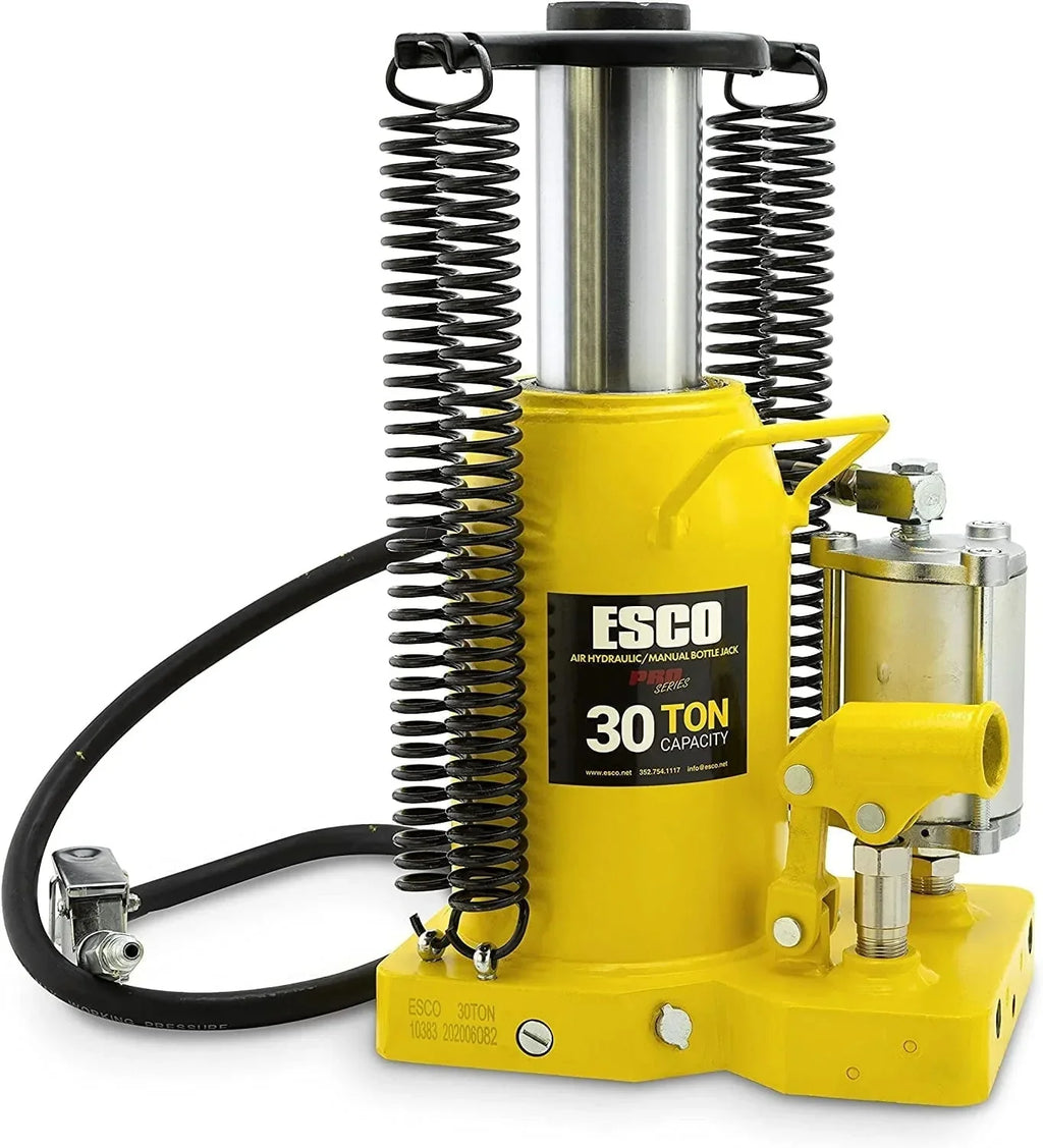 ESCO 30 Ton Pro Series Air Hydraulic Bottle Jack – Heavy Duty Lifting for Automotive and Industrial Use