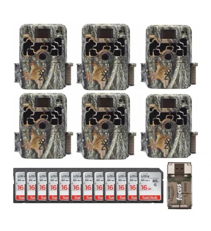 Browning Trail Cameras Dark Ops Extreme (6-Pack) w/ 16GB Cards Bundle – Camouflage