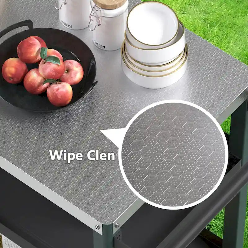 Portable Kitchen Island Grill Cart for Patios