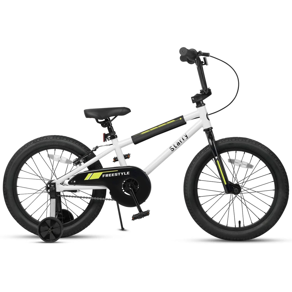 Glerc 14 Inch Little Kids Bike BMX Style Bicycle with Training Wheels Coaster Brake for 3 4 5 Years Old Boys Girls, Blue