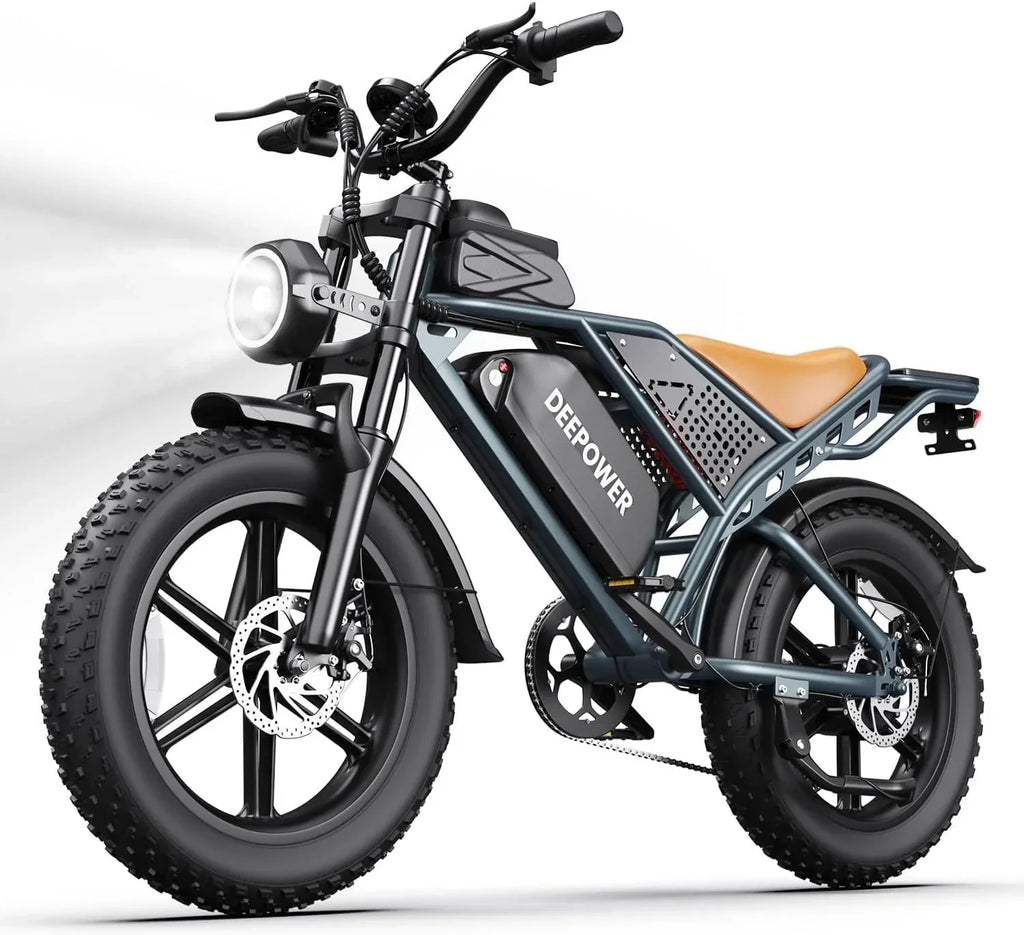 DEEPOWER QS7 Electric Bike for Adults, 1500W Peak Power 32MPH E-Bike