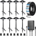 SUNVIE All - in - One Low Voltage Pathway Lighting Kit, 8 Pack LED Light with Transformer and Wire