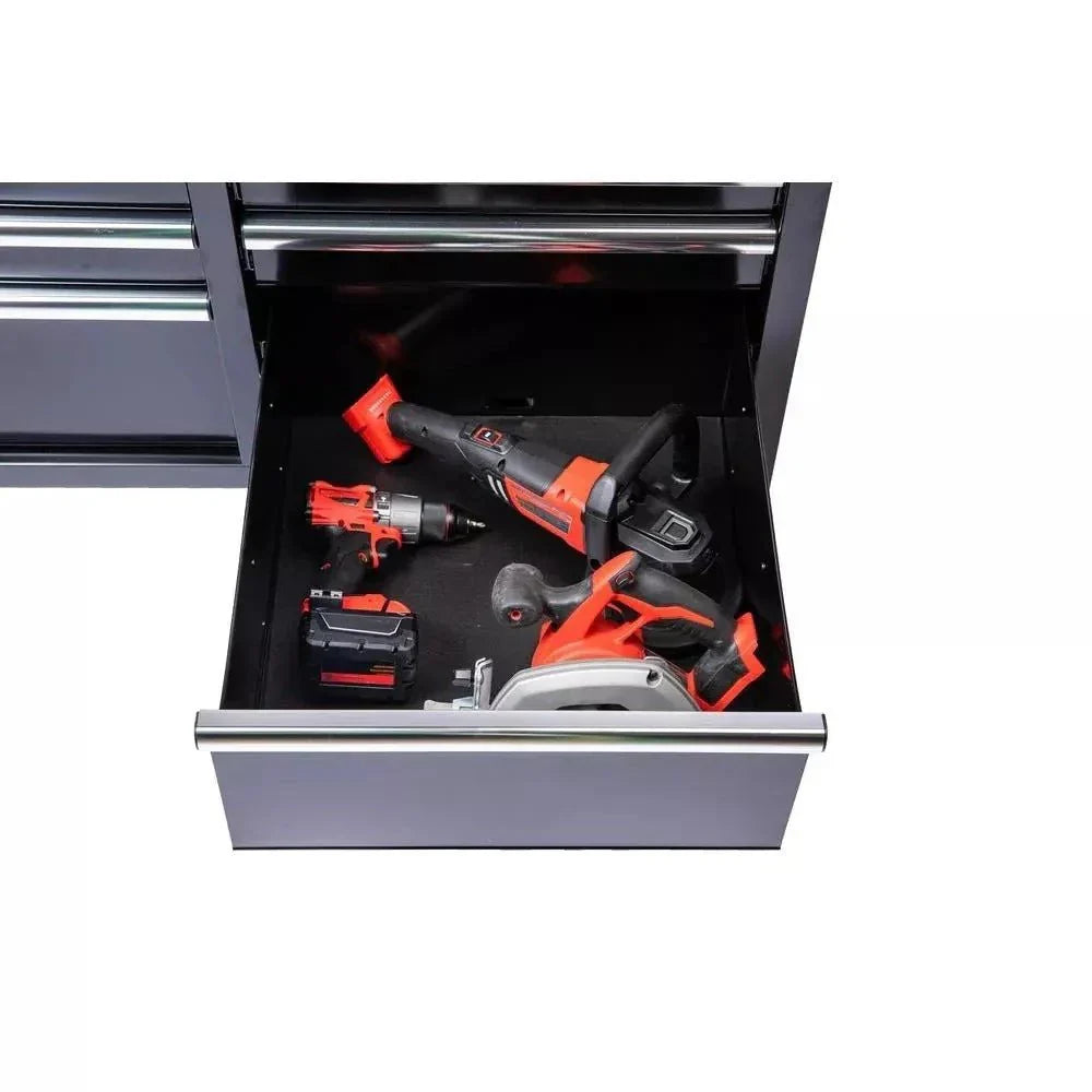 🔥46 in. W x 24 in. D 9-Drawer Gloss Black Deep Tool Chest Mobile Workbench